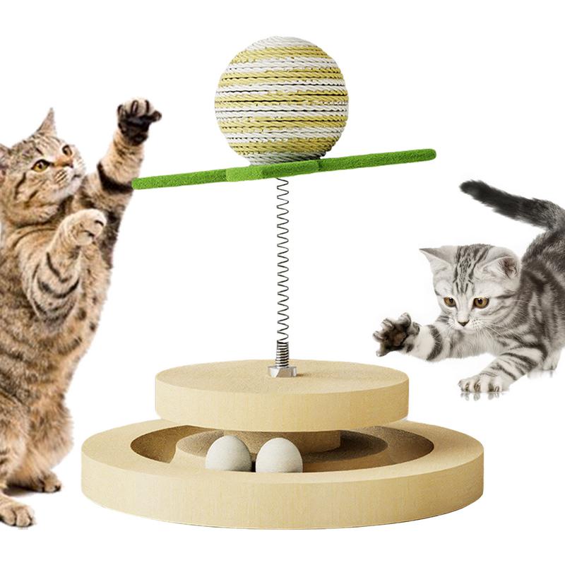 Ball-Track and Sisal Cat Toy in use