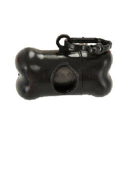 Black leash-clip poop-bag dispenser, One Set